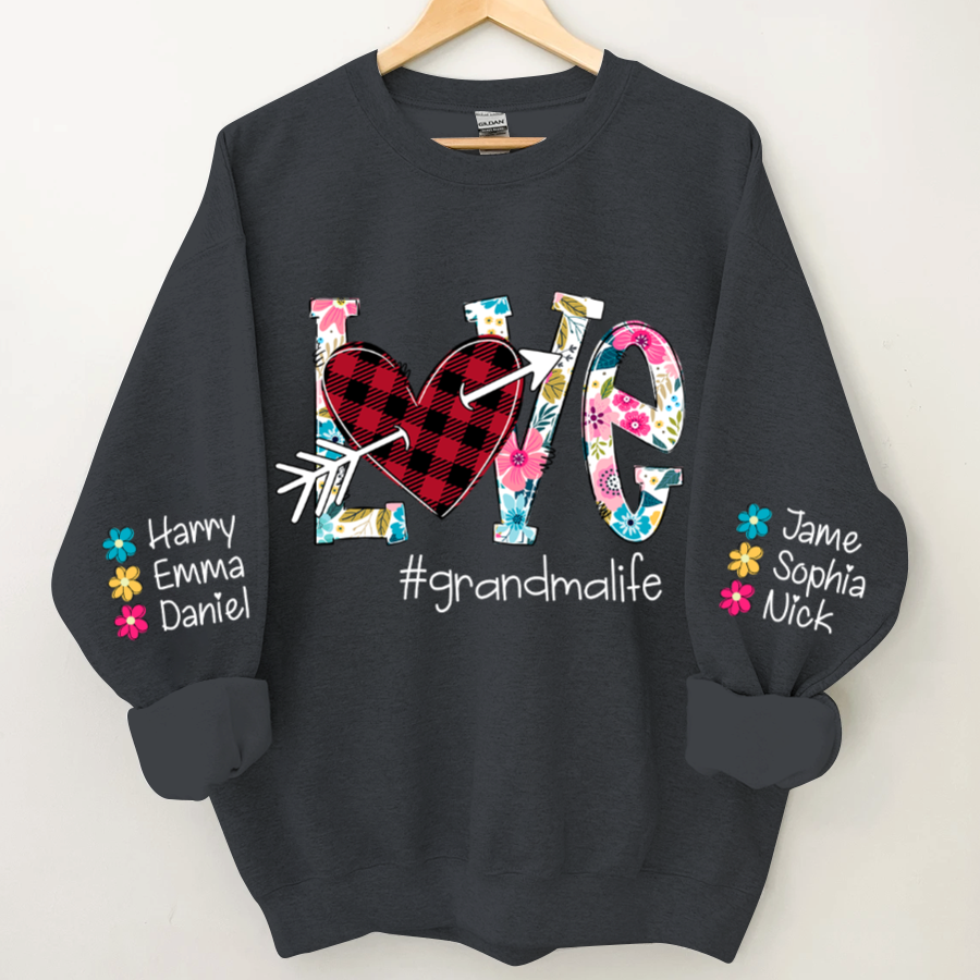 Lofaris Flower Love Grandma Life And Kids Personalized CTH01 Sweatshirt