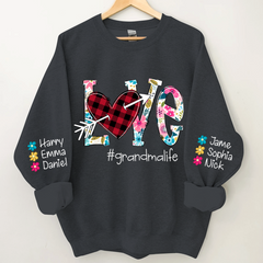 Lofaris Flower Love Grandma Life And Kids Personalized CTH01 Sweatshirt