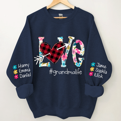 Lofaris Flower Love Grandma Life And Kids Personalized CTH01 Sweatshirt