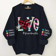 Lofaris Flower Love Grandma Life And Kids Personalized CTH01 Sweatshirt