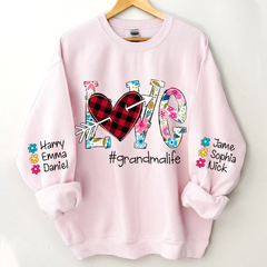 Lofaris Flower Love Grandma Life And Kids Personalized CTH01 Sweatshirt