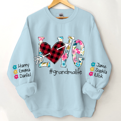 Lofaris Flower Love Grandma Life And Kids Personalized CTH01 Sweatshirt