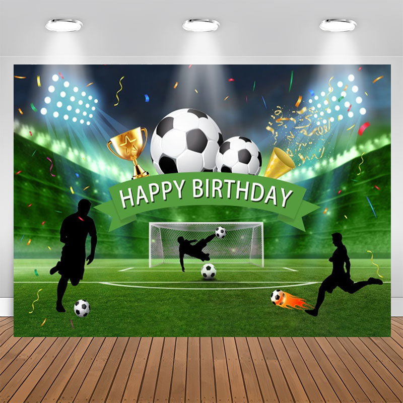 Lofaris Football Court Confetti Birthday Backdrop For Boy