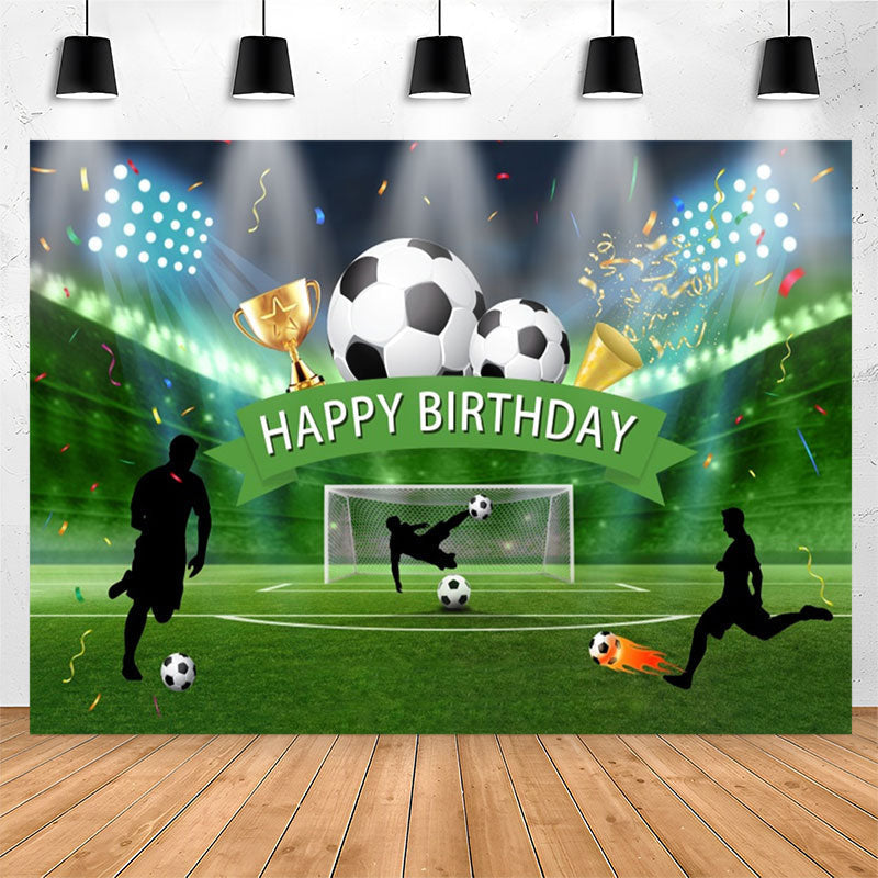 Lofaris Football Court Confetti Birthday Backdrop For Boy