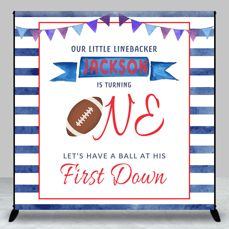 Lofaris Football First Down Custom Birthday Party Backdrop