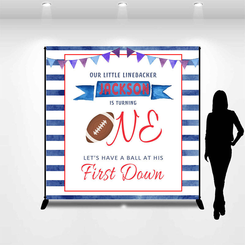 Lofaris Football First Down Custom Birthday Party Backdrop