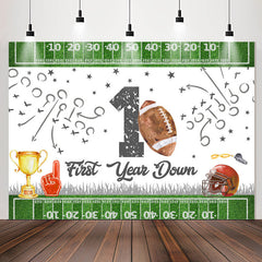 Lofaris Football First Years Down Birthday Backdrop For Boys