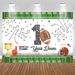 Lofaris Football First Years Down Birthday Backdrop For Boys