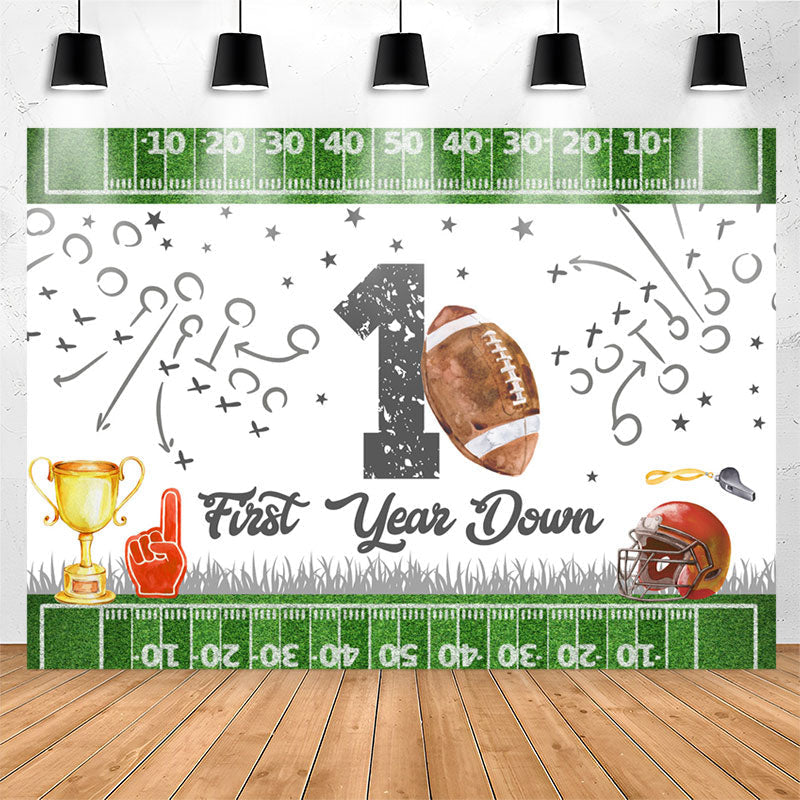 Lofaris Football First Years Down Birthday Backdrop For Boys