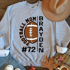 Lofaris Football Mom And Kids Custom Nick Name Sweatshirt