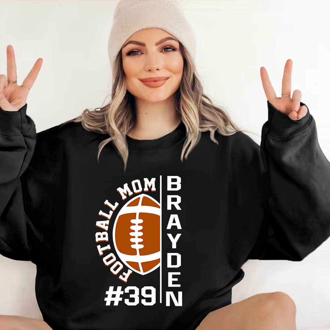 Lofaris Football Mom And Kids Custom Nick Name Sweatshirt