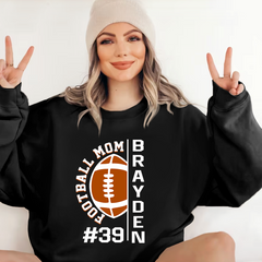 Lofaris Football Mom And Kids Custom Nick Name Sweatshirt