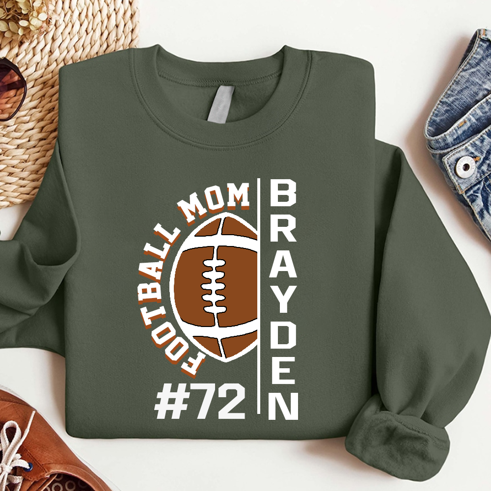 Lofaris Football Mom And Kids Custom Nick Name Sweatshirt