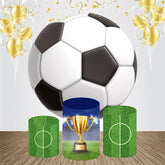 Lofaris Football Sport Trophy Round Birthday Backdrop Kit