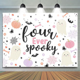 Lofaris Fourever Spooky Cute Boo Halloween Birthday Backdrop