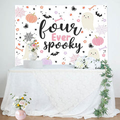 Lofaris Fourever Spooky Cute Boo Halloween Birthday Backdrop