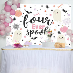 Lofaris Fourever Spooky Cute Boo Halloween Birthday Backdrop
