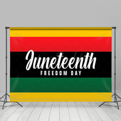 Lofaris Freedom Day Stripe Happy Juneteenth Party Backdrop