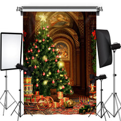 Lofaris Frescoed Arch Christmas Tree Photo Booth Backdrop