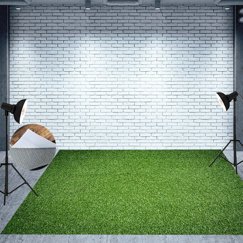 Lofaris Fresh Green Grass Field Floor Backdrop For Photo