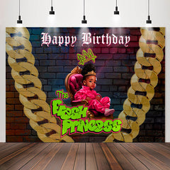 Lofaris Fresh Princess Hip Hop Brick Wall Birthday Backdrop