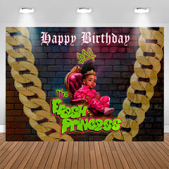 Lofaris Fresh Princess Hip Hop Brick Wall Birthday Backdrop