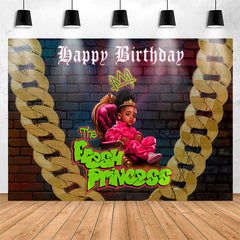 Lofaris Fresh Princess Hip Hop Brick Wall Birthday Backdrop