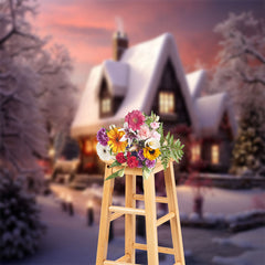 Lofaris Frozen Forest House Garden Photo Winter Backdrop