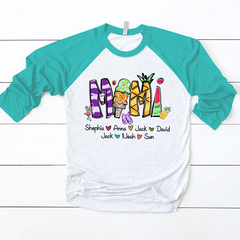 Lofaris Fruits Icecream Grandma Kids Custom Baseball Shirt