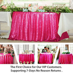 Lofaris Fuchsia Glitter Sequin Banquet Round Table Cover