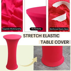 Lofaris Fuchsia High Top Round Spandex Cocktail Tablecloths