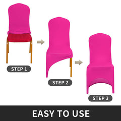 Lofaris Fuchsia Open Back Stretch Spandex Banquet Chair Cover