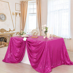 Lofaris Fuchsia Sequin Glitter Rectangle Banquet Tablecloth