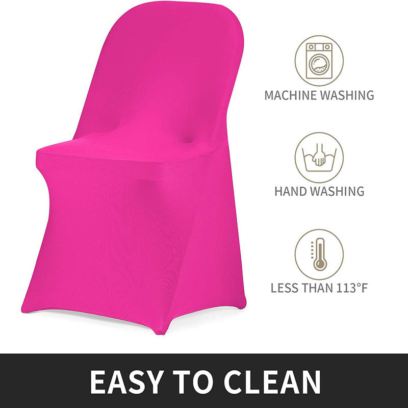 Lofaris Fuchsia Stretch Spandex Banquet Folding Chair Cover