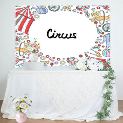 Lofaris Fun Circus Clown Lion Elephant Birthday Backdrop