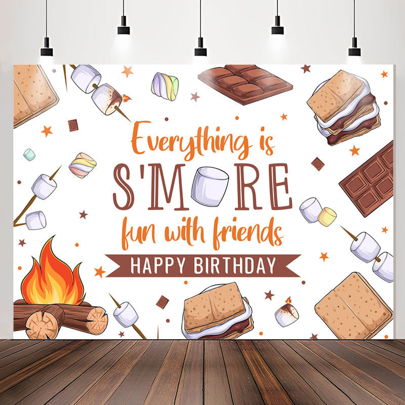 Lofaris Fun With Friends Chocolate Happy Birthday Backdrop