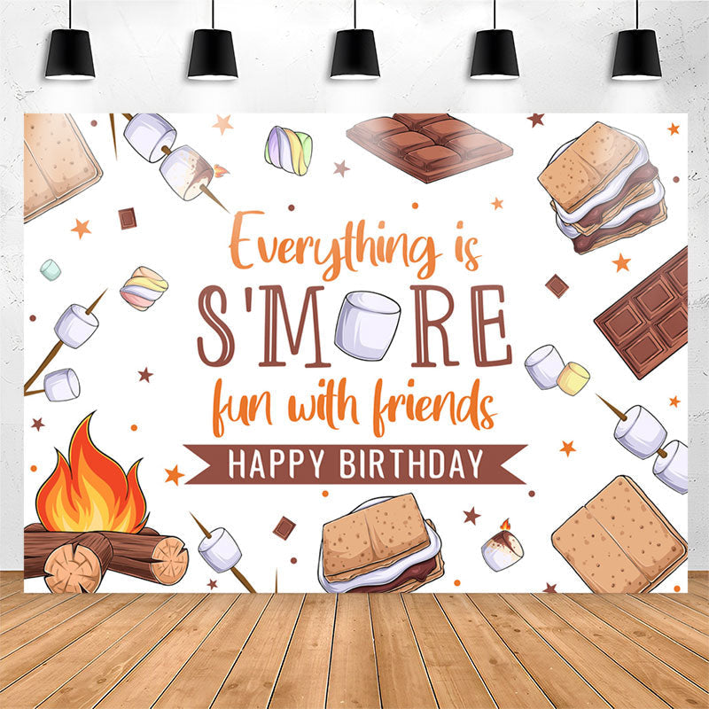 Lofaris Fun With Friends Chocolate Happy Birthday Backdrop