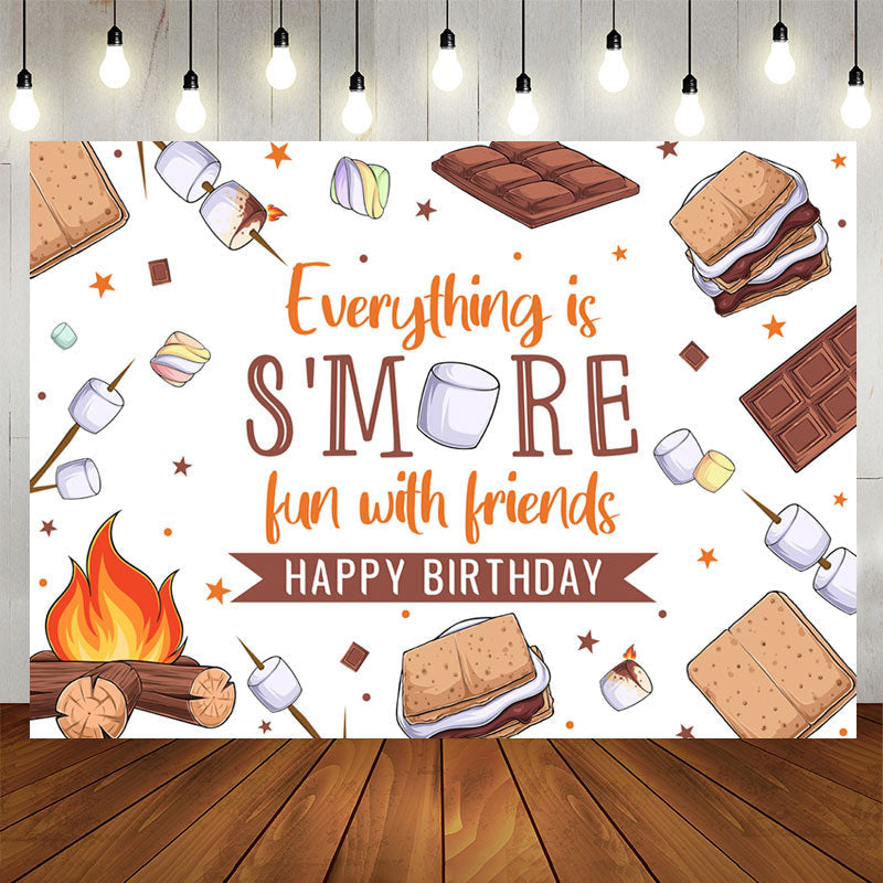 Lofaris Fun With Friends Chocolate Happy Birthday Backdrop