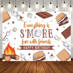 Lofaris Fun With Friends Chocolate Happy Birthday Backdrop