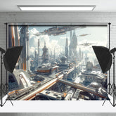 Lofaris Future City Craft War Birthday Backdrop For Photo