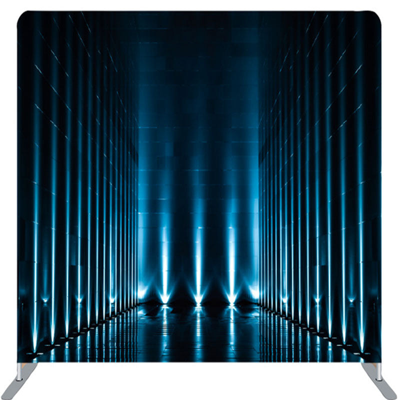 Lofaris Futuristic Dim Blue Light Tunnel Fabric Backdrop Cover