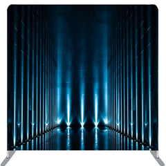 Lofaris Futuristic Dim Blue Light Tunnel Fabric Backdrop Cover