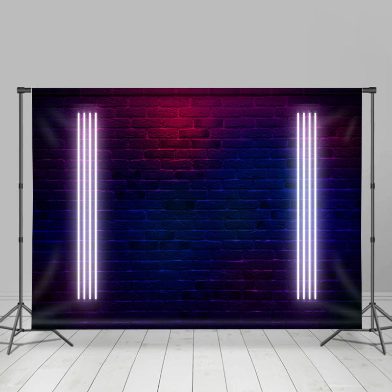 Lofaris Futuristic Modern Glowing Neon Light Brick Backdrop
