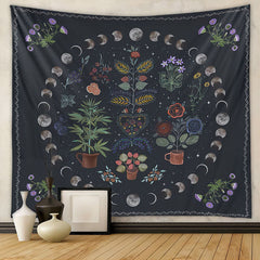 Lofaris Galaxy Stars Colorful Flower Tapestry For Room Decor