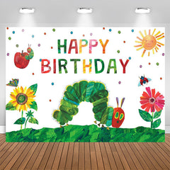 Lofaris Garden Caterpillar Happy Birthday Backdrop For Kids