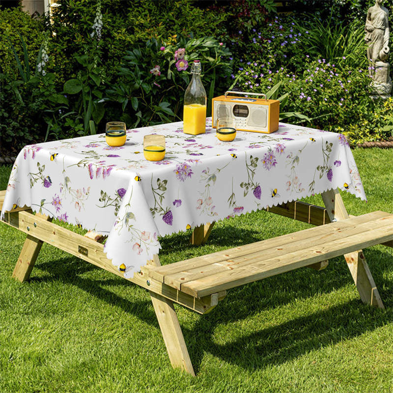 Lofaris Garden Flowers Rectangle Tablecloth for Dining Room