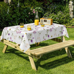 Lofaris Garden Flowers Rectangle Tablecloth for Dining Room