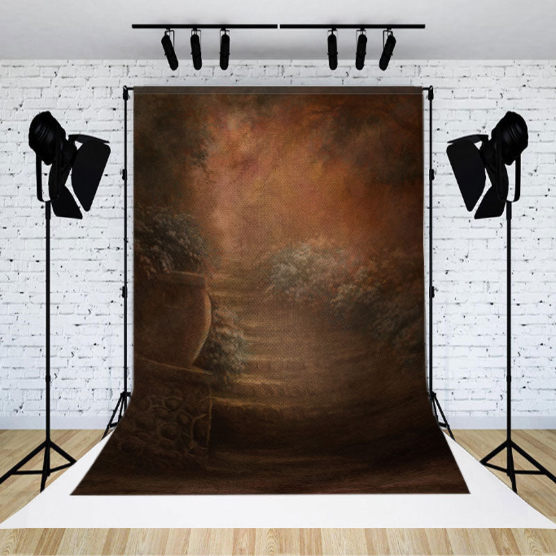 Lofaris Garden Stone Staircase Painting Fine Art Backdrop