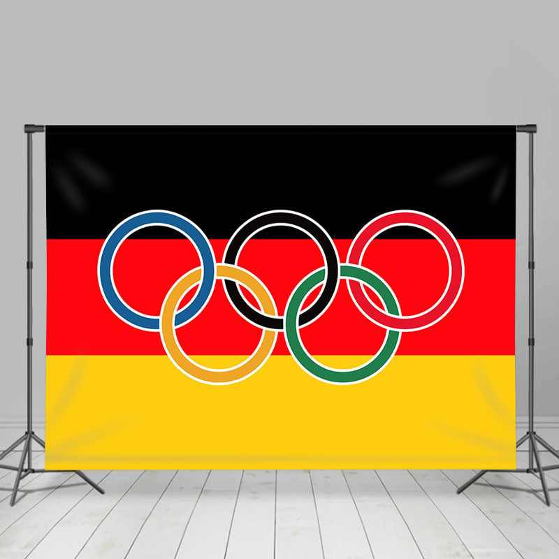 Lofaris Germany Flag Olympic Rings Sports Backdrop For Party