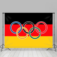 Lofaris Germany Flag Olympic Rings Sports Backdrop For Party